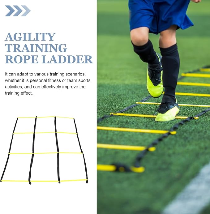 Foldable Agility Ladder for Footwork Training Portable Lightweight Soccer Football Workout Ladder Tool Weather-Resistant Design for Speed Coordination and Multisport Fitness Drills