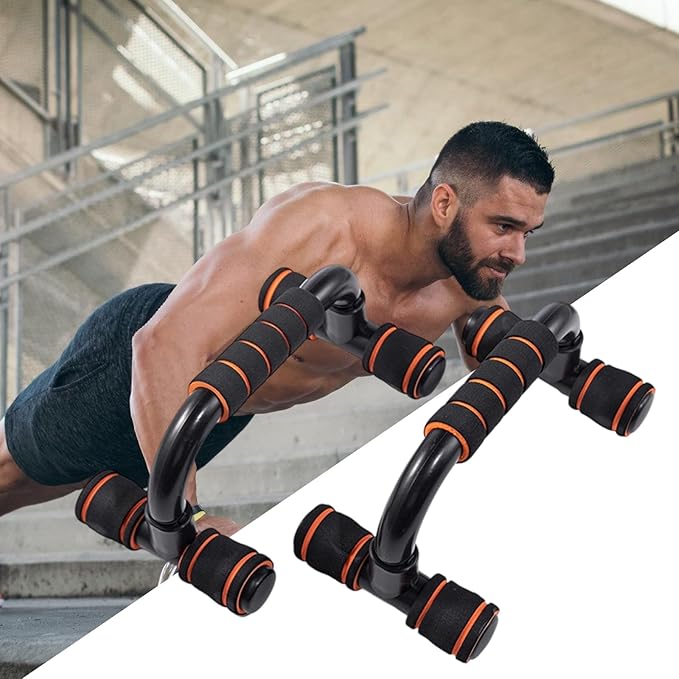 Professional Push Up Stands H Type Construction for Increased Ranges of Motion in Strength Training Exercises Regulable Push Up Platforms
