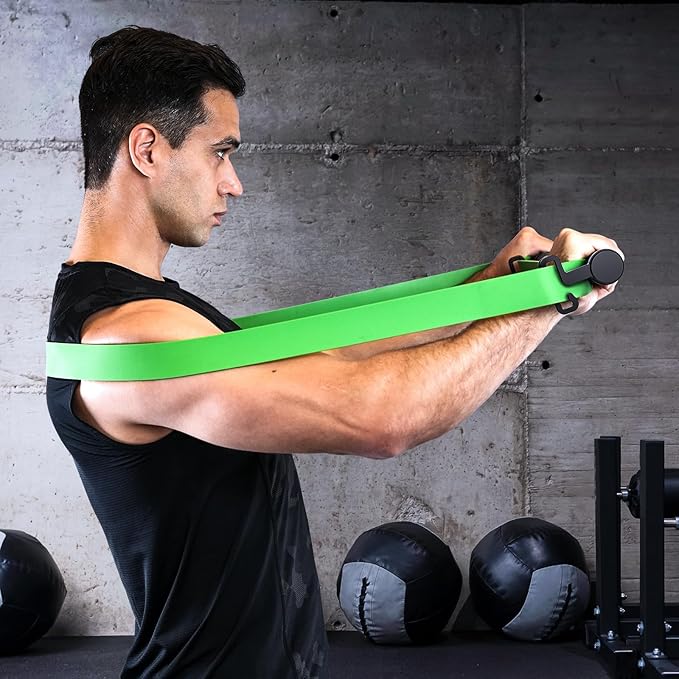 Sportneer Balance Board - 7 Modes Wobble Board with Adjustable Stoppers with Resistance Band Bar, Sportneer Detachable Workout Exercise Bar Handles for All Kinds Resistance Bands