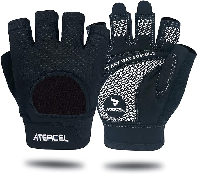 ATERCEL Weight Lifting Gloves Full Palm Protection, Workout Gloves for Gym, Cycling, Exercise, Breathable, Super Lightweight for Mens and Women