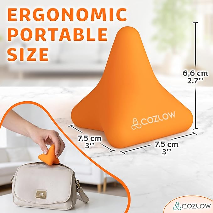 Trigger Point Massage Tool - Pyramid Shaped 4 Point Massager Ball - Muscle Knot Release - Myofascial Wellness Therapy - Back, Feet, Psoas Pain