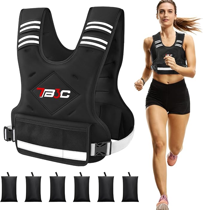 Adjustable Weighted Vest for Women - 04-10lb/11-20lb/20-32lb Vest with 6 Ironsand Weights for Strength Training,Body Weight Vest Exercise Set for Running, Walking and Home Workouts