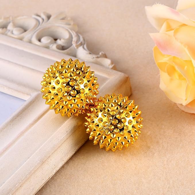 Spiky Magnetic Massage Balls, Pressing Hand Acupoints Balls, Hand Acupuncture Ball Massage Physical Body Acupressure, Manual Massage Balls Pack of 2, ABS and Magnetic Material