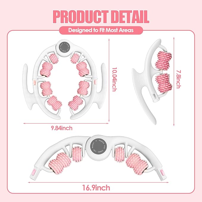 Rosvola Leg Massager Roller, Detachable Massager Muscle Roller, Deep Tissue Massage Tool, Massage Rollers for Legs, Fascia Massage Tool with Non Slip Handle for Home Office Yoga