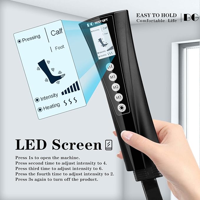 Gifts for Dad Mom Men Women Christmas Mothers Day, Fathers Day, Air Compression Massager with Heat for Foot, Leg, Calf, Thigh, Knee, Helpful for Varicose Veins, Muscle Fatigue, Cramps, Swelling, Edema