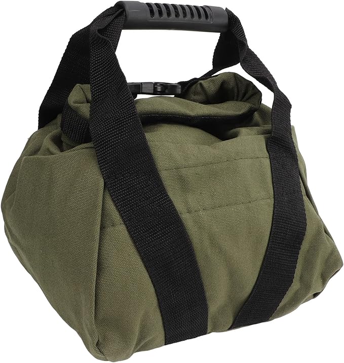 Fitness Workout Sandbag with Handles, Empty Weightlifting Training Sandbag, Durable 16oz Canvas Power Bag for Home Gym Yoga Travel, Ergonomic Grip for Squats Presses