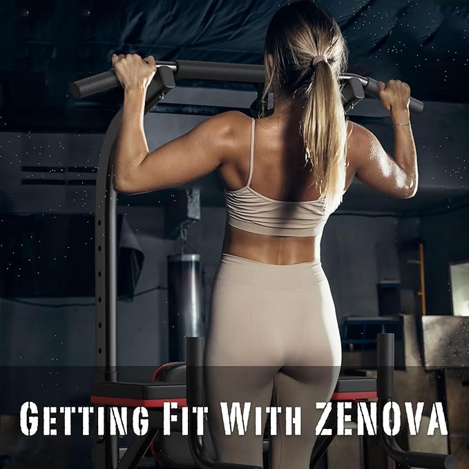 ZENOVA Pull Up Bar, Multi-Function Pull Up Dip Bar Station, Home Gym Workout Strength Training Equipment for Men Women Muscle Building