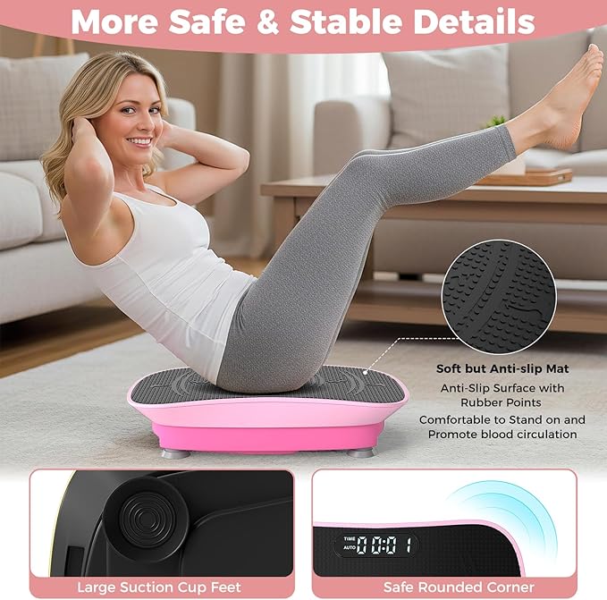 GYMAX Vibration Plate Exercise Machine, Vibration Plate with 10-Level Intensity, LED Display & Remote Control, Body Vibrating Plates Stand Shaking Platform Fat Burning Machine