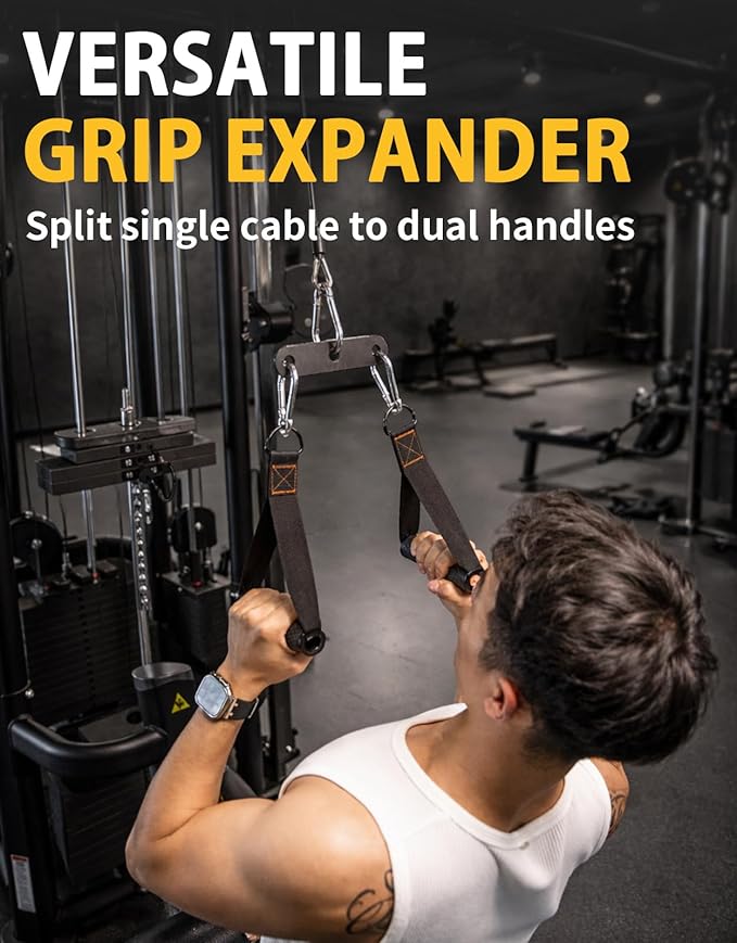 2 to 1 Cable Attachment Adapter,Adjustable LAT Pull Down Bar,Cable Machine Attachments for Gym-6 Inches