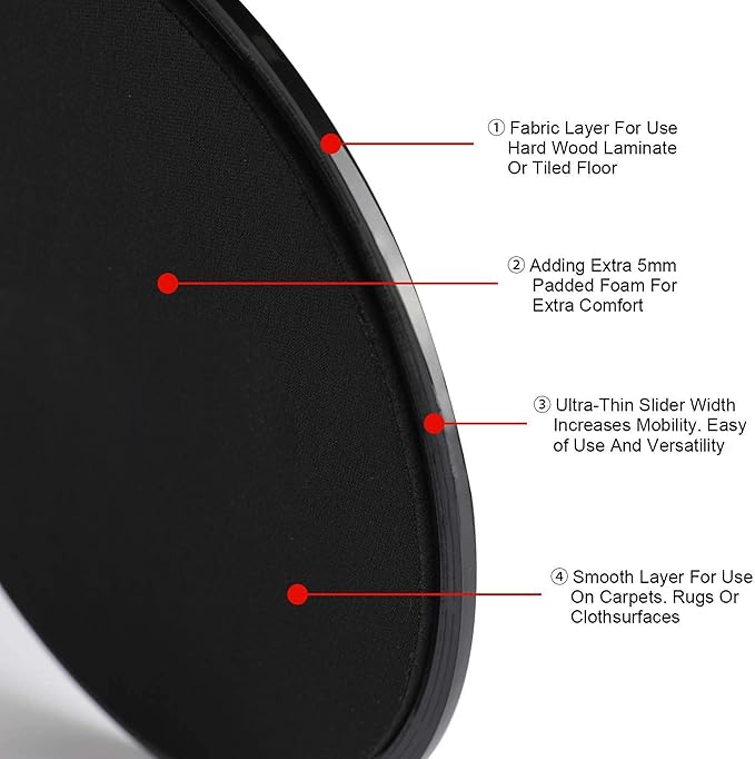 THE CEO Workout Sliders Disc- Durable Sliding Discs for Core & Full-Body Training- Strengthen Abs & Improve Stability with Smooth Foot Sliders for Home & Gym- Achieve Fitness Goals Anywhere- Set of 2