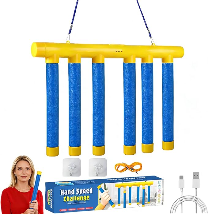 Reflex Challenge Game, 3 Adjustable Drop Stick Game, Reflex Game Falling Sticks for Hand Speed Challenge, Reaction Time & Hand Eye Coordination Training, Catching Sticks Game