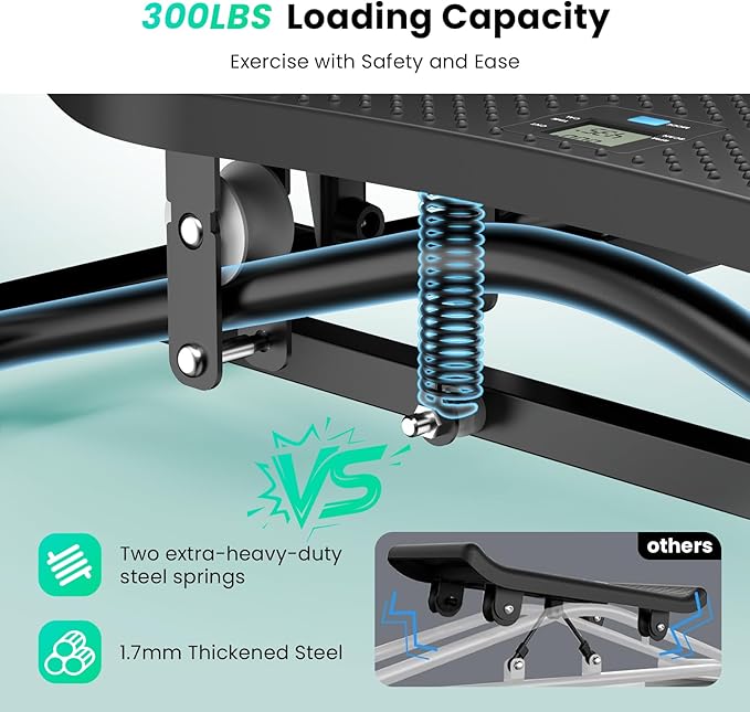 Balance Board with Resistance Bands, 300LBS Ski Balancing Machine Exercise Equipment LCD Monitor for Cardio, Home Ski Simulator Trainer for Full Body Workout