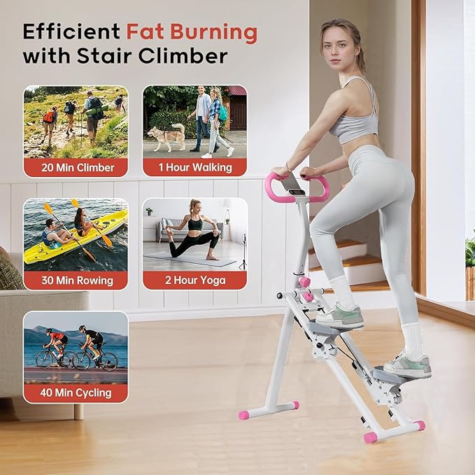 Stair Stepper for Home,Vertical Climber Workout Machine,Stair Stepper with Handlebar for Full-Body Exercise Stair Stepper with Stable Frame Adjustable Handlebar