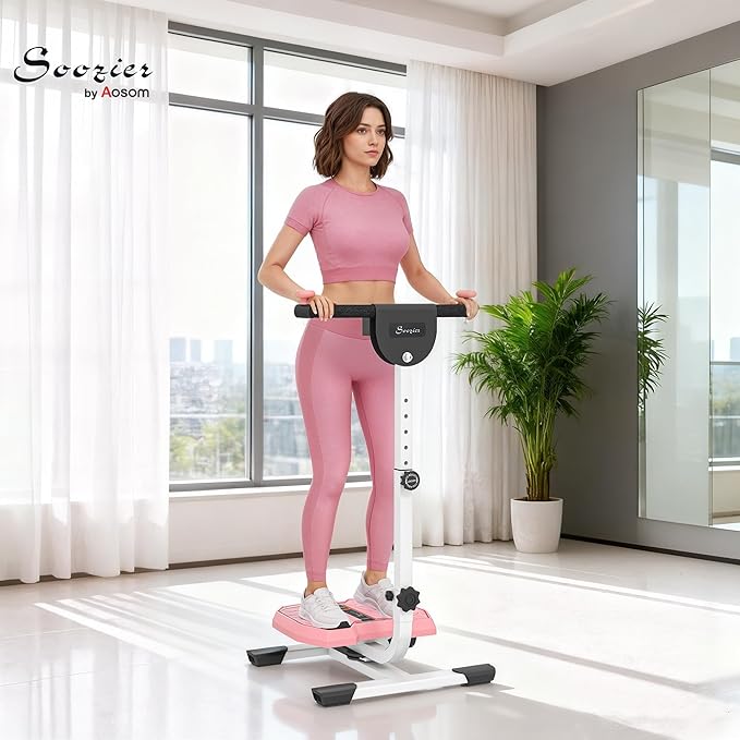 Soozier Foldable Ab Twister Board for Waist Trimming with Screen Showing Time, Calories, Ab Workout Equipment for Women and Men, Core Fitness Training Ab and Butt Workout Equipment
