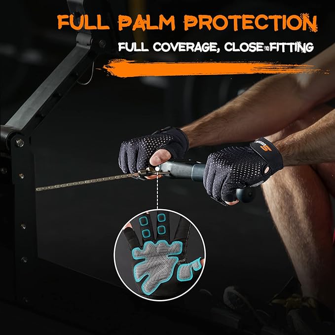 SueStar Workout Gloves for Men Women, Weight Lifting With Full Palm Protection, Excellent Grip, Ultra Breathable for Weightlifting, Fitness, Training, Hanging
