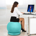 Yoga Ball Chair Office Ball Chair with Base & Pump, Stability Yoga Ball Seat for Back Pain Relief, Home Gym Exercise Ball Chair for Core Strength Training ( Color : Green , Size : Diameter 55cm ( 21 5