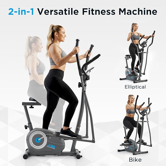 JLL Smart Upright Elliptical & Full-Body Cross Trainer – Compact, Low-Impact Cardio Machine for Home, Arm & Leg Workout, Whisper-Quiet, Heart Rate Monitor, Bluetooth with Fit App, Magnetic Resistance