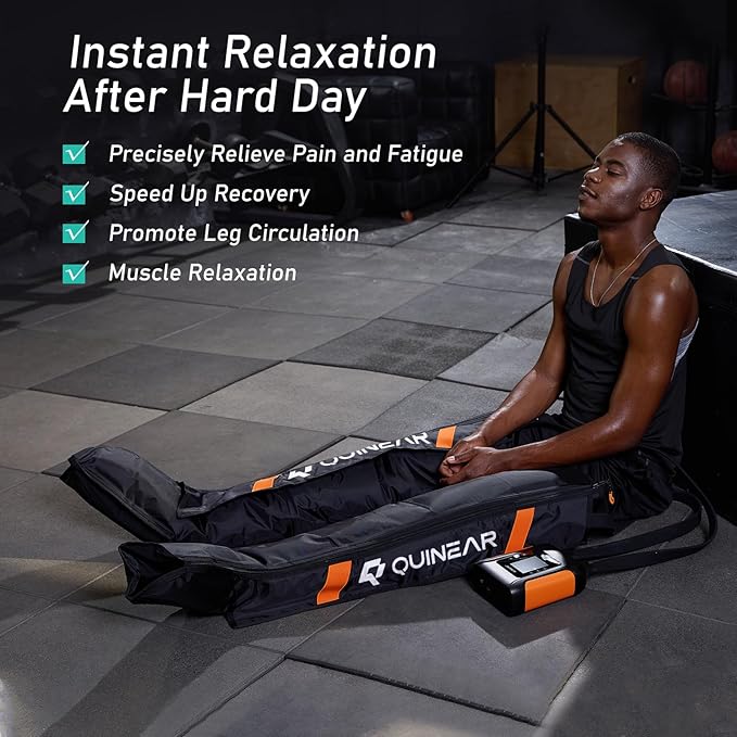 QUINEAR Professional Leg Recovery System, Cordless Air Compression Boots with Sequential Compression, Leg and Foot Massager, Fast Recovery Therapy for Athletes, FSA-HSA Eligible (Medium)