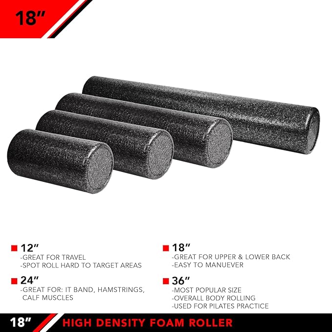 JFIT High Density Foam Roller, Speckled Orange, 18-Inch