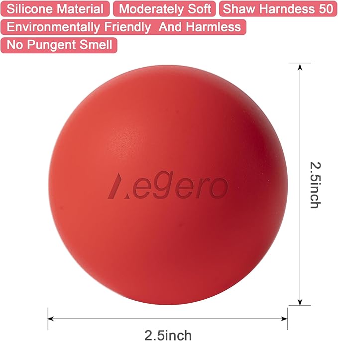 Massage Lacrosse Balls for Myofascial Release,Yoga Deep Tissue Massage,Trigger Point Therapy and Foot Plantar Fasciitis,Muscle Soreness Massager Ball (2Pack, Blue and Red)