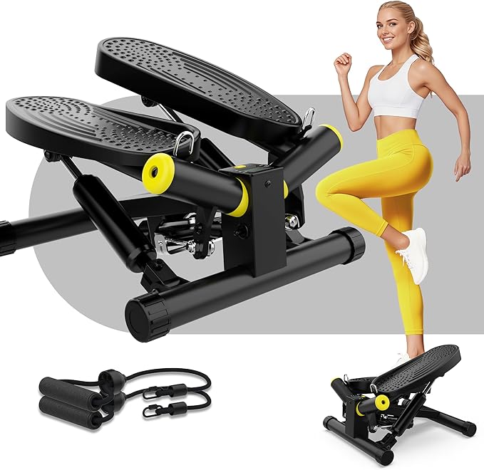 ZIWWVY- Mini Twist Stepper, Stepper Machine with 330LBS Weight Capacity, Mini Stepper for Full Body Workout, Adjustable Step Height, Smooth and Quiet, Step Machine for Men Women