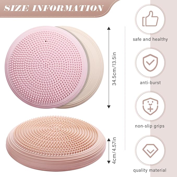 Libima 4 Pcs Wiggle Seat Inflated Wobble Cushion for Sensory Kid 13 Inches Balance Disc Flexible Seating for Classroom Sensory Pad for Chair Wiggle Cushion