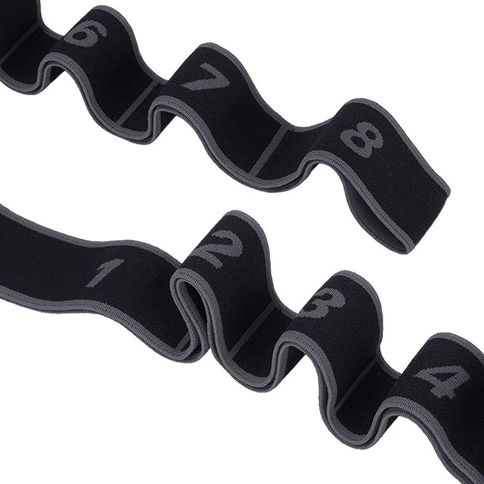 Exercise Strap Yoga Stretch Assist Strap with 8 Numbered Loops, Band for Yoga Pilates Dance and Gymnastics Workout, People Dancing Assistance(Grey)