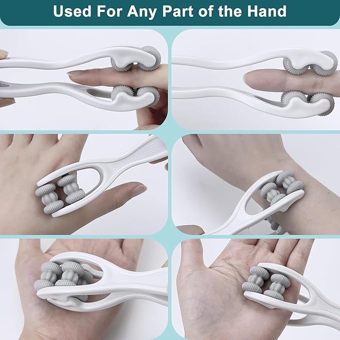 2pcs Finger Massager for Arthritis Finger Arthritis Pain Relief Manual Massage Tools Hand Massage Roller Thumb Massager for Woman Mothers Day Gift Palm Foot Acupressure Tool Grey
