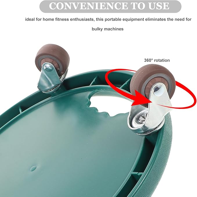 Core Sliding Discs Abdominal Exercise Wheel 360° Silent Multi-directional Ab Roller for Home Gym Fitness Training Green