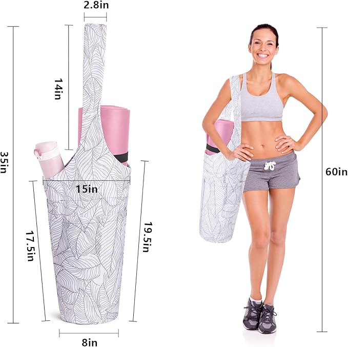 IwIeIaIrI Yoga Mat Bag for Women with Large Size Pocket and Zipper Pocket,Yoga Gifts Accessories with Adjustable Shoulder Strap- Fits Most Workout Stuff