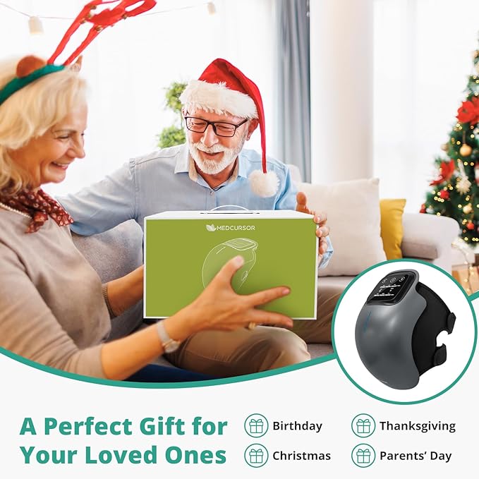 Medcursor Knee Massager with Heat, Cordless Heated Knee Massage for Pain Relief with 3 Heating Levels, 3 Vibration Modes, LED Screen, Adjustable Straps, Gift for Men and Women