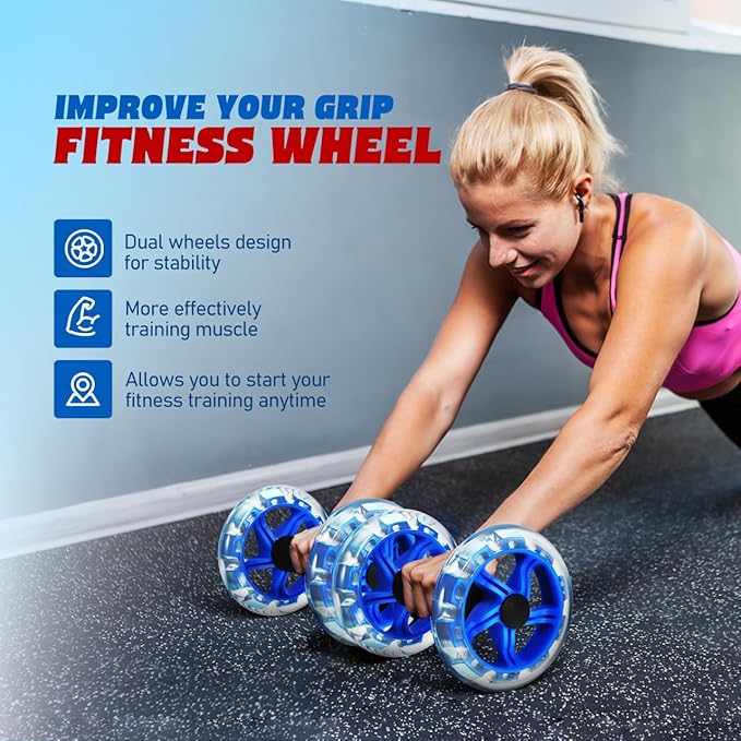 Ab Wheel Roller For Core Workout, Ab Roller Fitness Exercise Wheel Devices Abdominal Trainer for Men Women Core Strength Training Home Gym Fitness Equipment