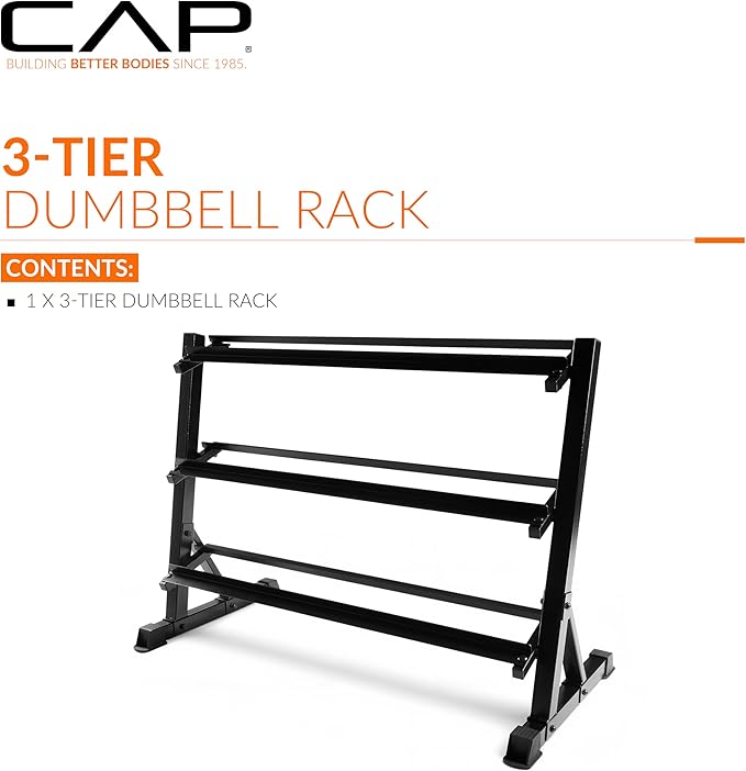CAP Barbell Dumbbell Rack | 5-50lb or 5-75lb Dumbbell Storage | Multiple Options