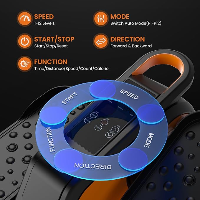 Sweetcrispy Compact Under-Desk Elliptical – Quiet Mini Pedal Exerciser with Adjustable Speed and LED Display, Portable Workout Equipment for Home or Office