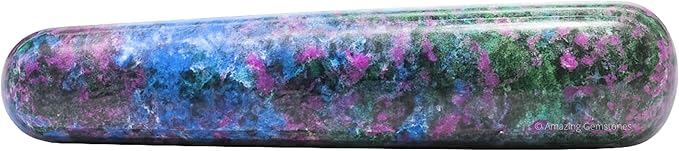 Amazing Gemstone Ruby Kyanite Crystal Wand Massage Stick - Pelvic Wand Gua Sha for Adults - Crystals and Healing Stones Massage Wands for Adults Gifts (Smooth)