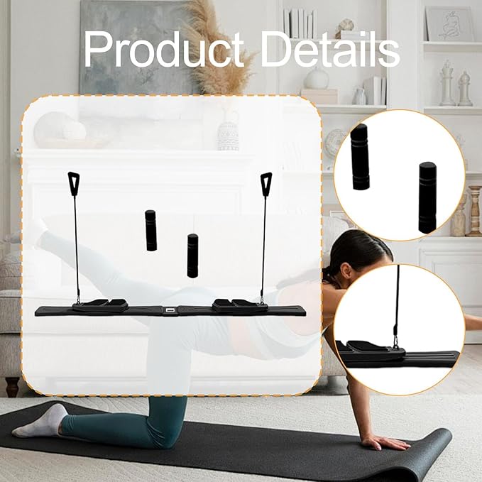 Colaxi Pilates Reformer Board Abdominal Board Exercise for Home Multi Purpose Workout Equipment for Women Training Portable