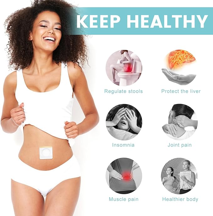 36Pcs Castor Oil Patches, Organic Cotton Castor Oil Patches for Belly Button, Massage Oils -White