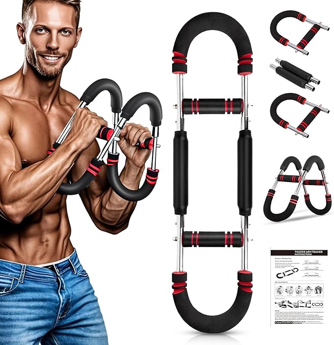 Twister Arm Trainer, Chest Workout Equipment Adjustable Shaker Twister Arm Trainer for Men Women, Portable Power Chest Clip Muscle Fitness with Detachable Design