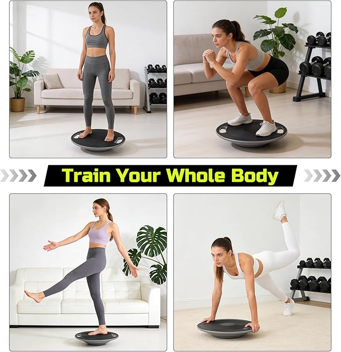 Wobble Aerobic Step Platform Balance Board with Non-skid Tpr Bump Surface, 360 Rotation for Stability Training, Versatile Home Gym Exercise Workout Step Aerobics Platform