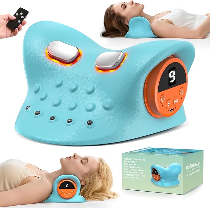 Neck Massager 2026 Deep Tissue Massage with Heating and Vibration Neck massager-3D deep Tissue Massage for Shoulder and Back, Portable Cordless with Type-C Charge,Home Office Car Use