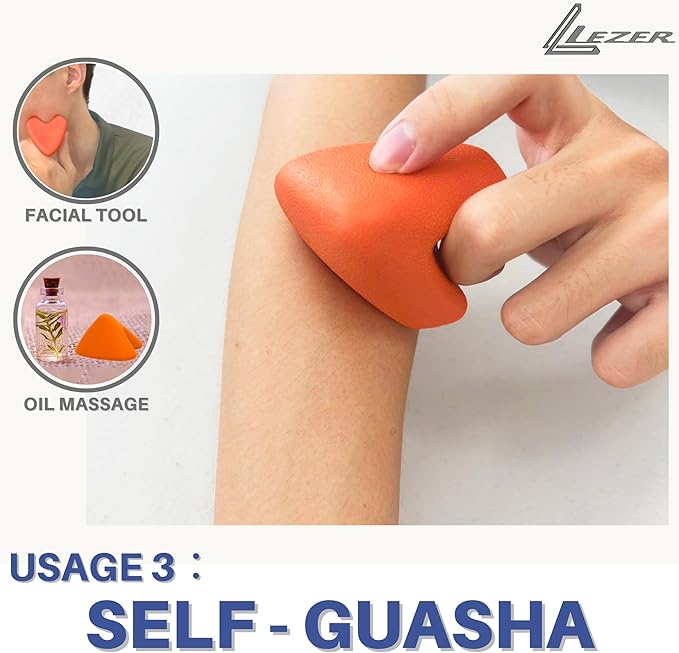 LEZER Large Trigger Massage Point, Manual Massage Ball, Hip Hook, Muscle Knot Release Tool, Deep Tissue Relief, Hip Flexor Iliacus Back Psoas Hand Foot Myofascial Physical Therapy, 3.5 inｘ3 in, Orange