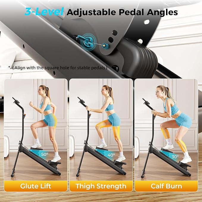 ERGOLIFE Stair Stepper with 6-Level Adjustable Resistance, 350lbs Upgrade Foldable Stairmaster Machine for Home Gym Workout, Cardio Stair Climber with Low Noise