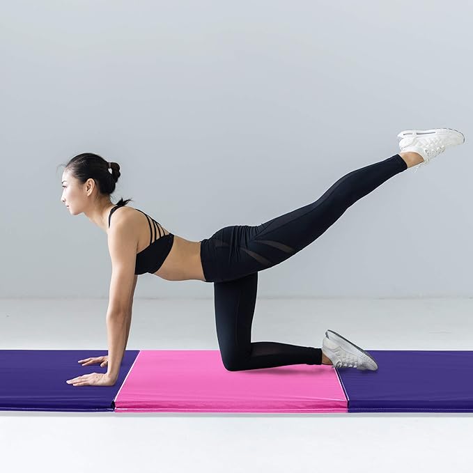 We Sell Mats - 4 ft x 8 ft x 2 in Premium Personal Fitness & Exercise Mat for Home Workout - Lightweight and Folds for Carrying – All Purpose Home Gym Mat – Thick Mat for Yoga, Pilates, Stretches