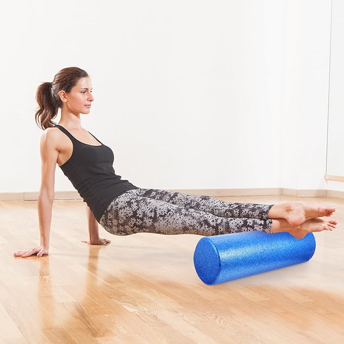Totority Muscle Relaxation Roller Yoga Column Massager Epp Foam Roller 45x15cm Blue Back for Fitness Physical Therapy and Deep Tissue Massage