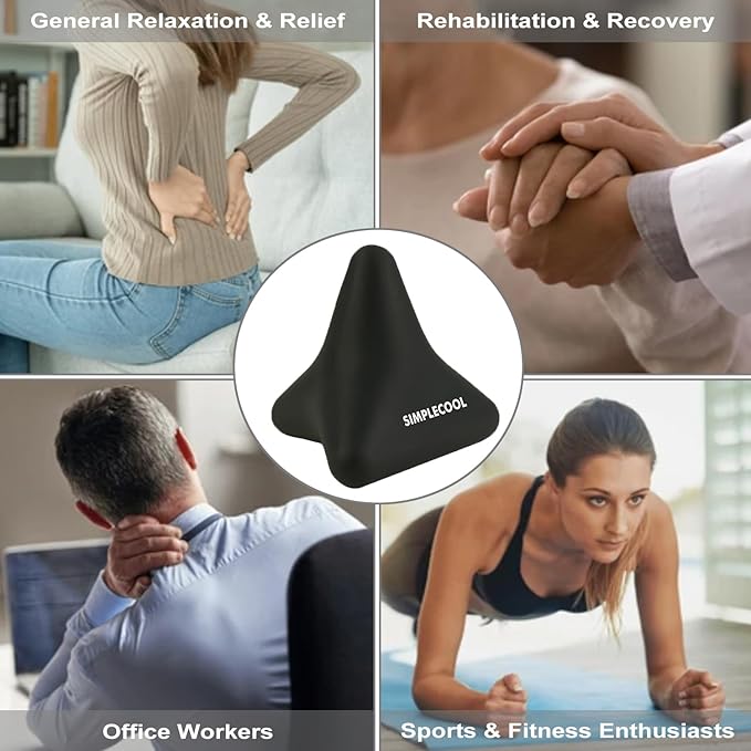 Manual Trigger Point Massage Tool. Small Massager Ball for Deep Tissue Myofascial Release Physical Therapy Foot Plantar Fasciitis Pain Relief Muscle Knot Psoas Hip Flexor Iliacus Release 3×2.6″(Black)