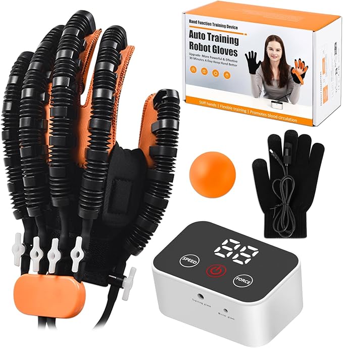 Rehabilitation Robotic Gloves, Portable Hand Therapy Gloves for Stroke, Hand Recovery Glove Equipment, Hand Exerciser for Arthritis, Finger Training, Cerebral Palsy