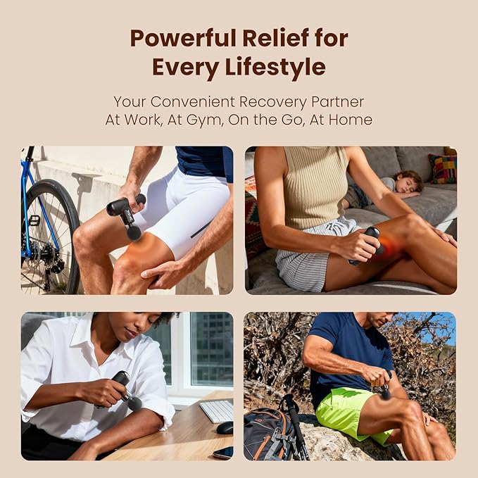 BOB AND BRAD Q2 Mini Massage Gun, Pocket-Sized Deep Tissue Massager Gun, Portable Percussion Muscle Massager Gun, Ultra Small & Quiet Muscle Massage Gun for Muscle Recovery with Carry Case