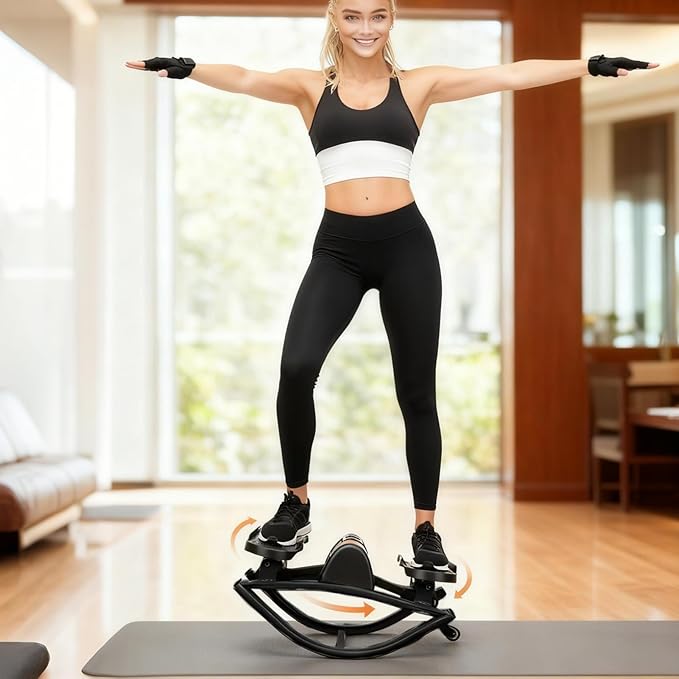 Rock Stepper, Rock Lateral Stepper Side to Side, Low Impacts Fitness Rocking Steppers Machine, Portable Compact Step Rocker Exercise Machine Home Workout Fitness, for Leg Core Glutes Training