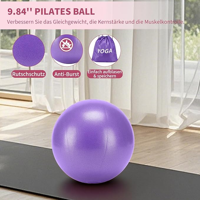 Pilates Ring Set for Women, Pilates Equipment with 5 Resistance Bands & Accessories, Pilates Ball, 14'' Magic Circle Hoop, Pilates Starter Kit for Beginners at Home