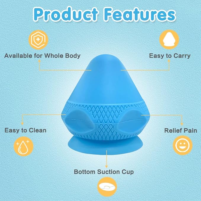 Trigger Point Massage Ball Shoulder Knot Remover Back Muscle Wall Mounted Massage Ball Deep Tissue Pressure Balls Trigger Point Iliacus Muscle Psoas Release Tool Suction Cup Back Massager